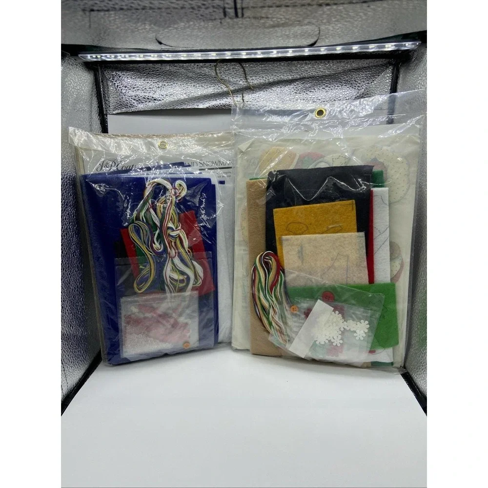 J&P Coats Felt Appliqué Teddies & Snowman/Santa Bear (2) Stocking Kits 18